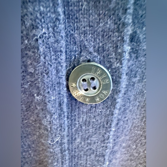 Iris Von Arnim Navy Cashmere Cardigan Duster Sz L Quiet Luxury Old Money Quality - Picture 11 of 16